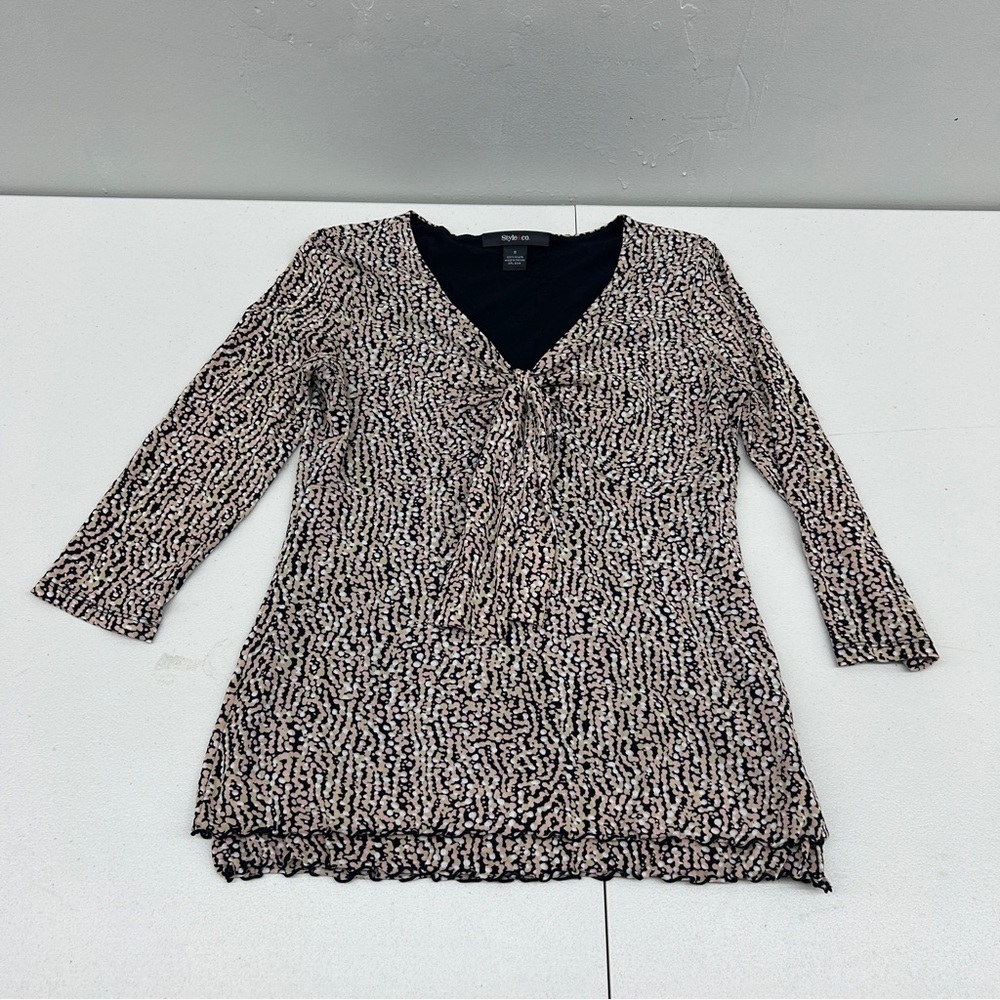 Style & Co Tie Front Blouse size small